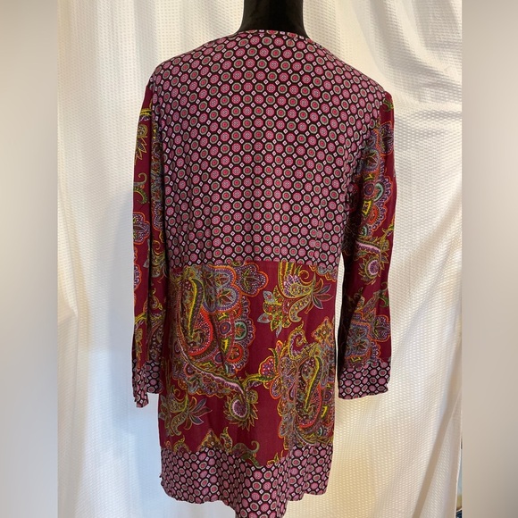 Olive Hill 3/4 sleeve large paisley print blouse size large - Picture 3 of 6